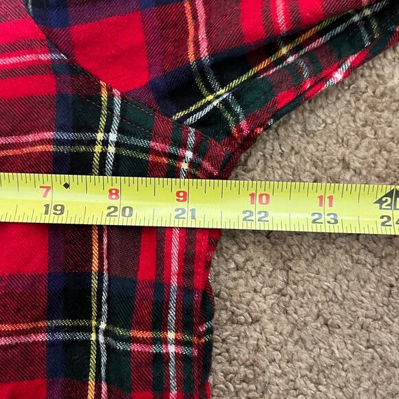 L.L. Bean Womens Scotch Plaid Flannel M Red Holiday Christmas Classic Cabincore - Picture 7 of 8